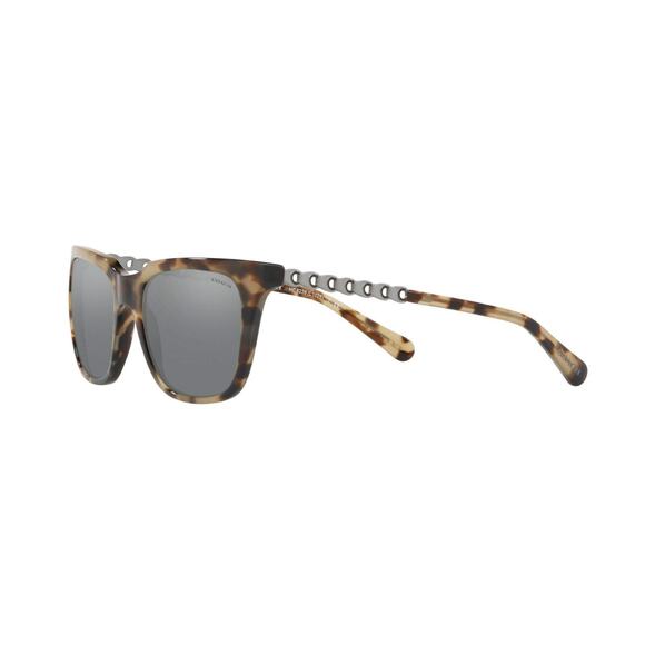 Coach Designer Cat Eye Sunglasses Tortoise Shell Smoke Mirrored Lens HC8236